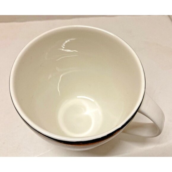 Christopher Stuart Morella Cup & Saucer Set 6.5" Optima HK105, Black Scroll Vtg. - Picture 4 of 5